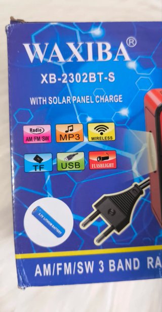 Rádio Solar preto Portátil AM/FM/SW - NOVO