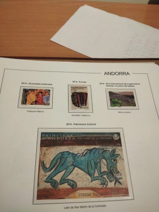 Sellos Andorra Correo Español 2014