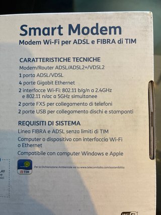 TIM Smart Modem ADSL Fibra 771320 AG Combo