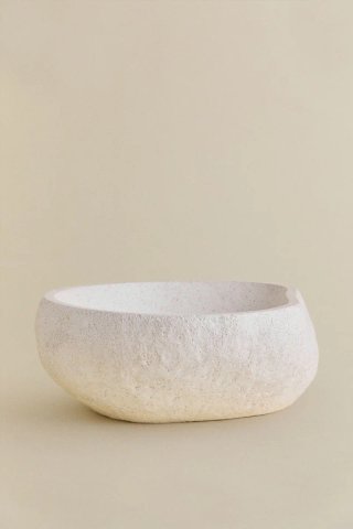 Lavabo de Cemento Piedra Beige y Blanco