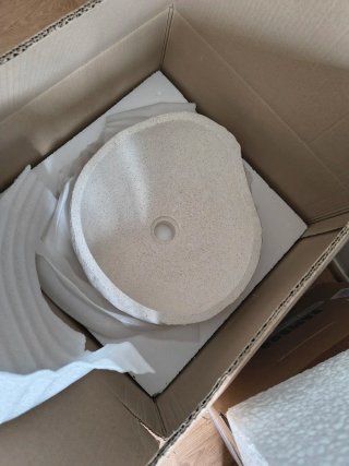 Lavabo de Cemento Piedra Beige y Blanco