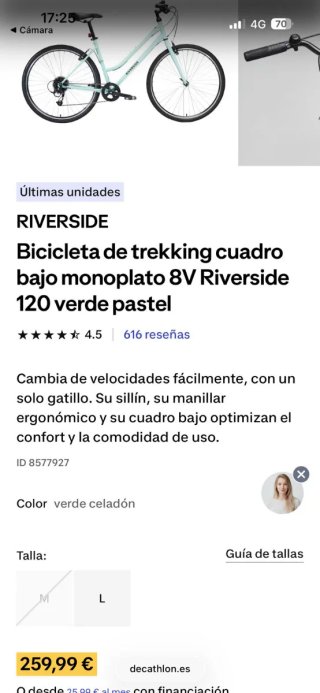 Bicicleta Riverside 120 a estrenar L