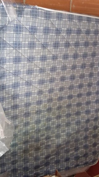 Colchón Matrimonio Tela Cuadros Azul