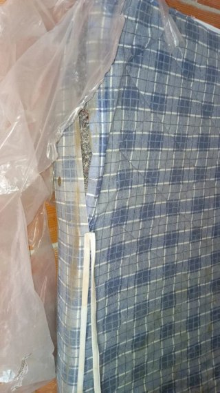 Colchón Matrimonio Tela Cuadros Azul