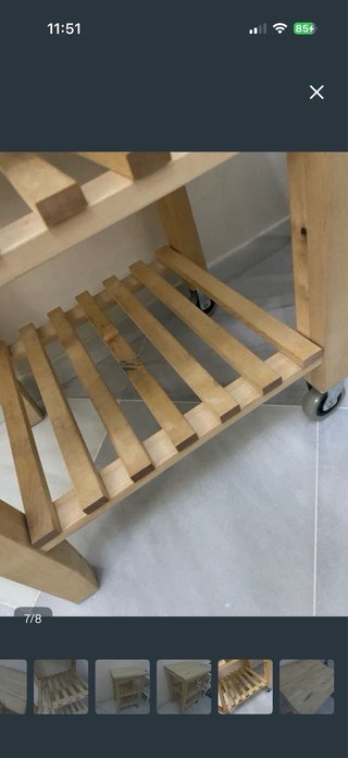Carro auxiliar madera y cristal Ikea