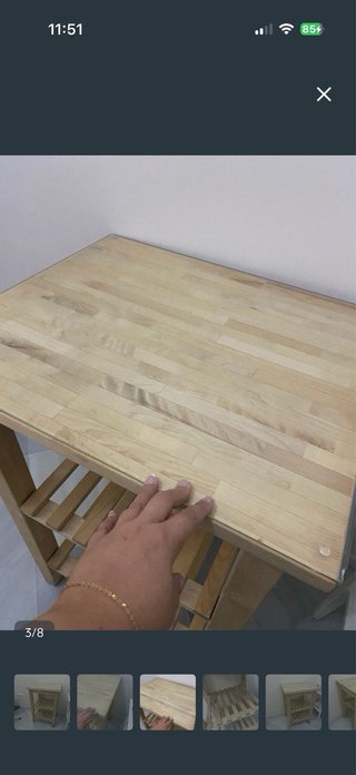 Carro auxiliar madera y cristal Ikea