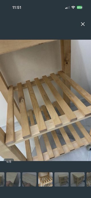 Carro auxiliar madera y cristal Ikea