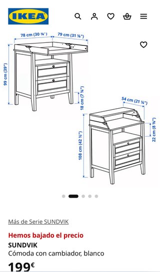 Cambiador Cómoda Sundvik Ikea