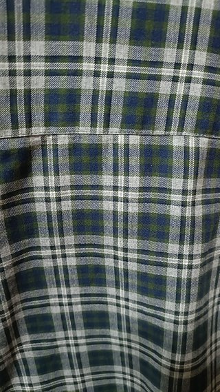 Camisa cuadros tela manga larga hombre