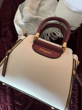 Bolso Mujer Blanco y Rojo Nuevo
