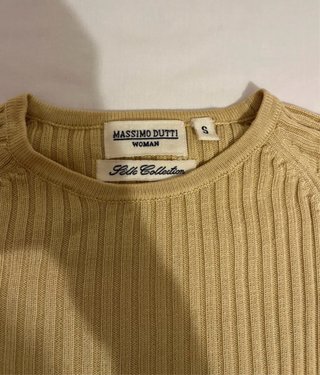 Top Massimo Dutti Amarillo Manga Corta