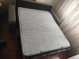 Sofá Cama Beige/Gris Tela
