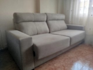 Sofá Cama Beige/Gris Tela