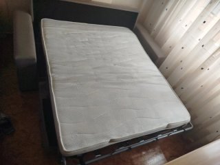 Sofá Cama Beige/Gris Tela