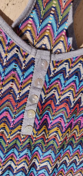 Top canotta donna, stile Missoni zig-zag