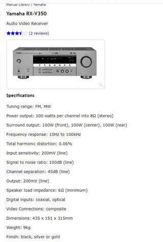 Amplificador Yamaha RX-V350 en PERFECTO ESTADO
