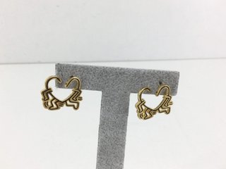 Pendientes Pandora Corazón con Figuras Dorados