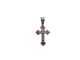Colgante Cruz Oro 18kt Converters Circonitas