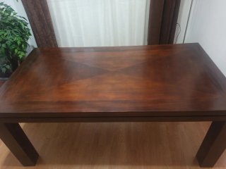 Mesa comedor teca oscura
