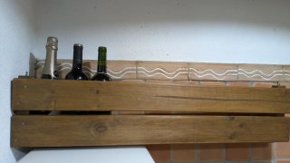 Botellero artesanal rústico madera