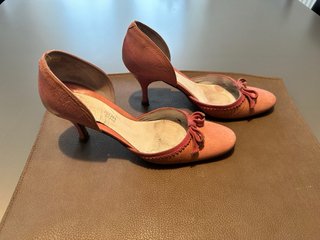 Tacones rosa piel lazo 39