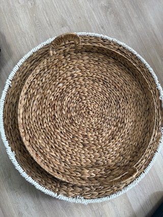 Bandeja Balinesa 80cm Mimbre y Madera
