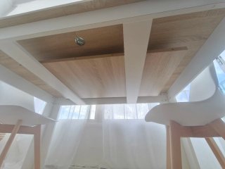 Mesa comedor extensible madera y metal