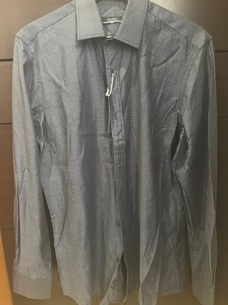 Camisa Dustin Clásica Negra/Gris