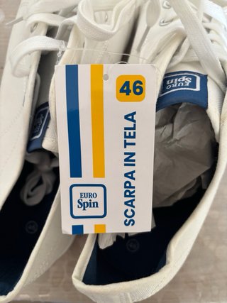 Scarpe tela Eurospin bianche taglia 46
