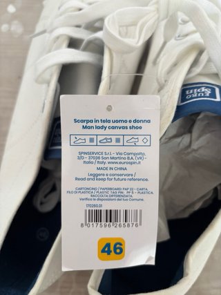 Scarpe tela Eurospin bianche taglia 46