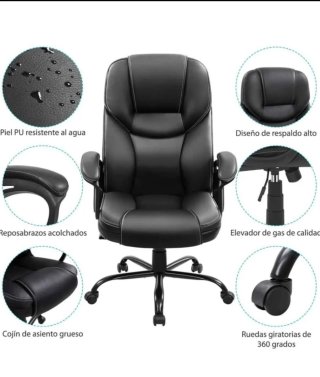 Sillón Ergonómico Oficina Yaheetech Negro