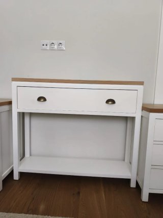 Conjunto Mesitas + Cómoda Madera Blanca