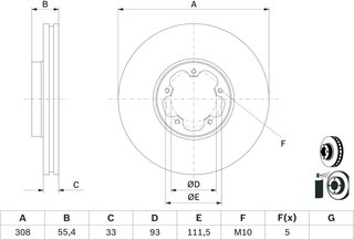 Bosch disco freno ventilado alta calidad