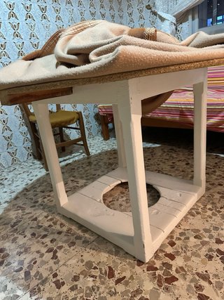 Mesa camilla 105cm con tapa de cristal