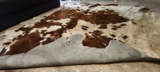 Alfombra Piel Vaca Marrón y Blanca