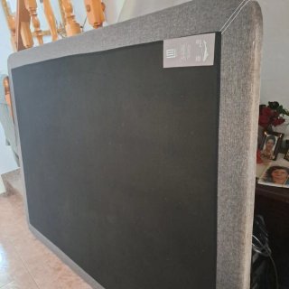 Base tapizada nueva tela gris
