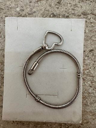 Pulseira Pandora Coração 19cm Prata