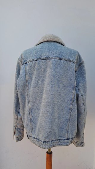 Chaqueta vaquera forrada azul y blanca de hombre