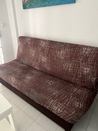 Sofá Cama Beige y Marrón