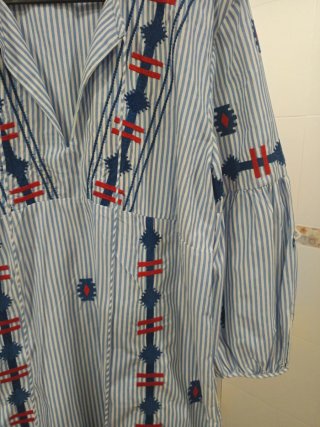 Vestido Sfera Rayas Bordado Talla S