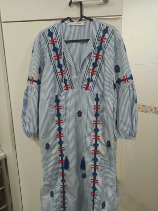Vestido Sfera Rayas Bordado Talla S