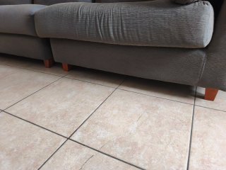 Sofá 3 plazas tela gris