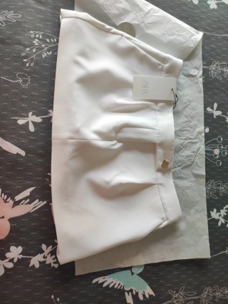 Falda pantalón Zara blanca