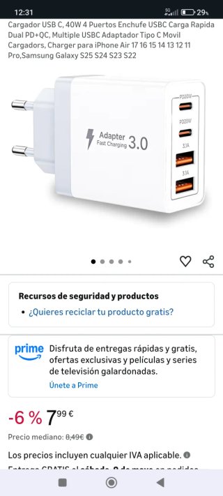 Cargador Rápido Pretify 3.0