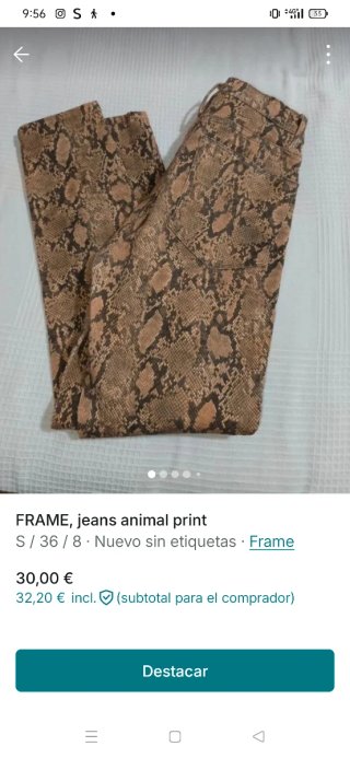 Pantalón vaquero estampado animal print