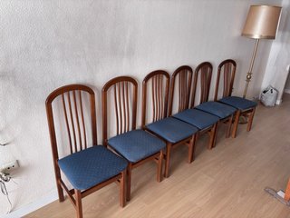 6 Sillas Comedor Madera Maciza Azul