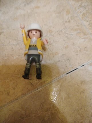 Grúa Playmobil Naranja con muñeco