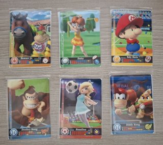 Lote 6 Cartas Amiibo Mario Sports Superstars
