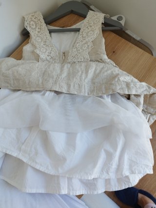 Vestido ceremonia niñal Talla 4 Crema