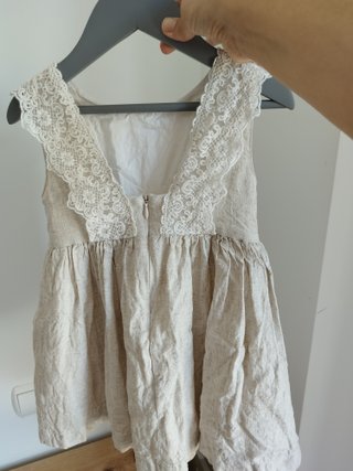 Vestido ceremonia niñal Talla 4 Crema